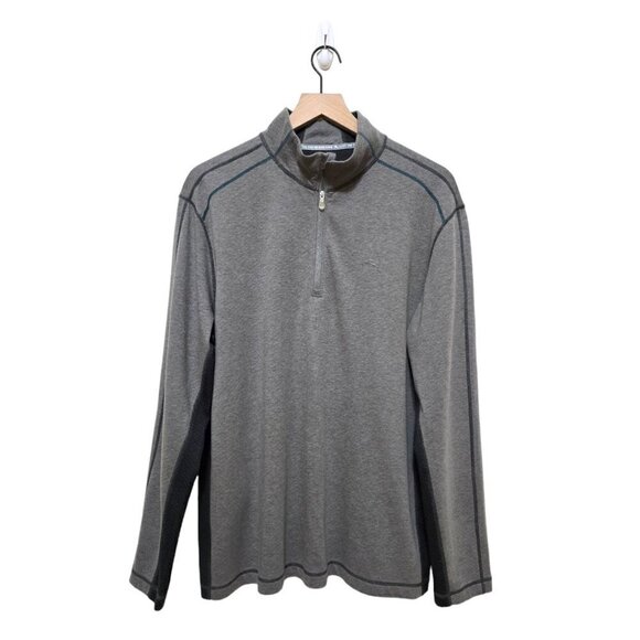 Tommy Bahama Rio Valley Gray Half Zip Long Sleeve Lightweight Sweatshirt Sz M - Picture 1 of 8